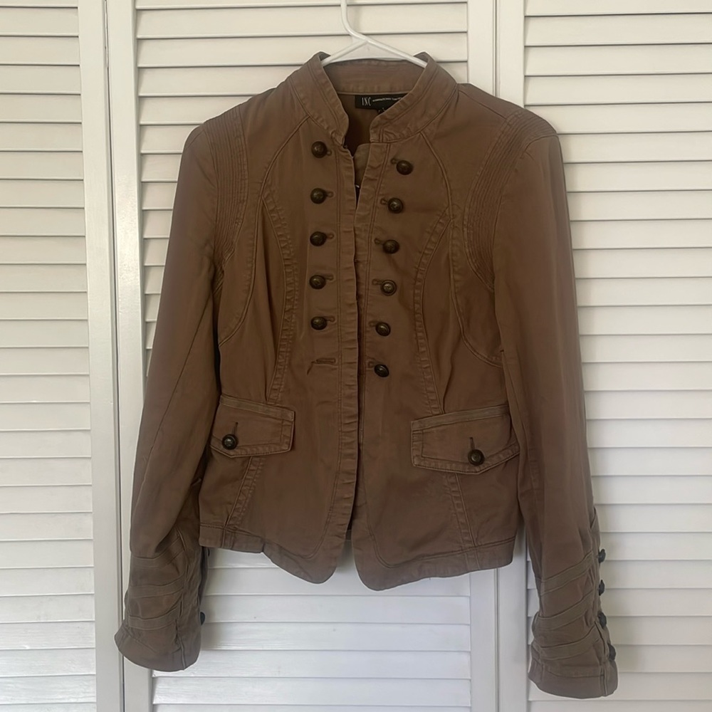 INC khaki military jacket